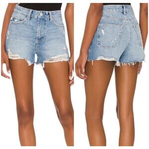 Lovers and Friends Peyton High Rise Cut Off Denim Jean Shorts 27 Jack